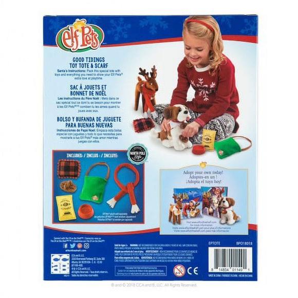 Elf on The Shelf Claus Good Tidings Toy Tote & Scarf plush accessories gift - Picture 3 of 11